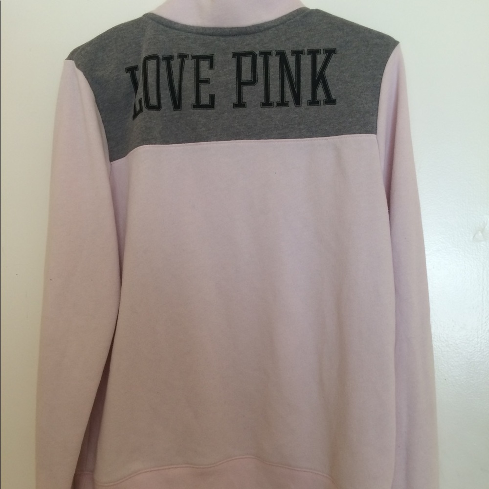 VS PINK pink and grey quarter zip - Picture 2 of 6